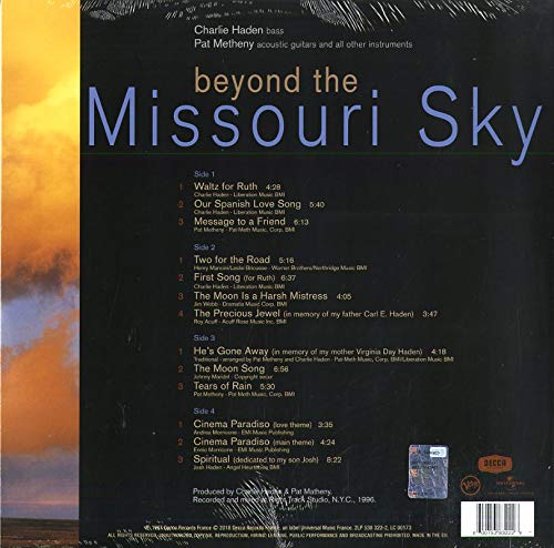 洋楽 2LP Pat Metheny Beyond The Missouri Sky Pat Metheny & Charlie Haden - Beyond the Missouri Sky - 2 LP set