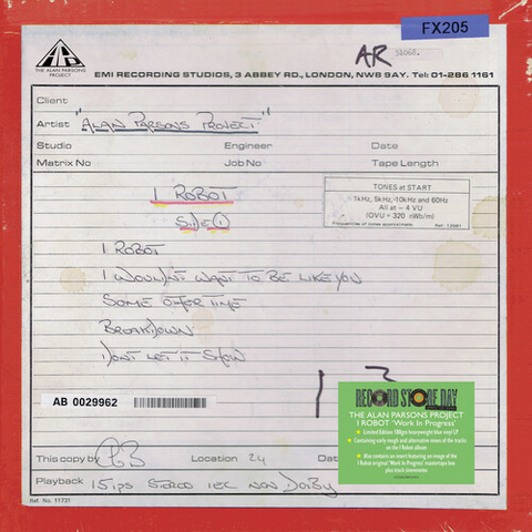 Alan Parsons Project - I Robot: A Work in Progress - on colored vinyl for RSD25
