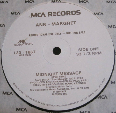Ann Margret - Midnight Message b/w What I Do To Men