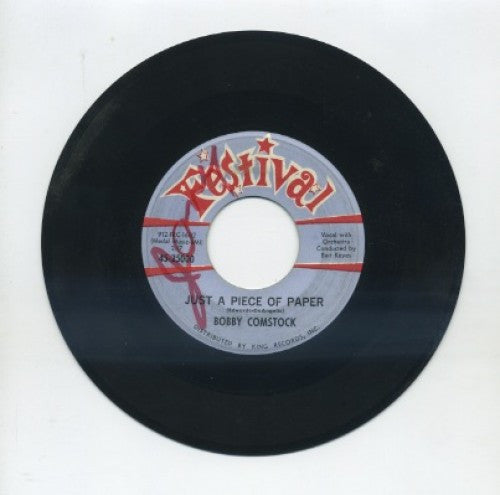 Bobby Comstock - Just A Piece Of Paper/ The Garden Of Eden