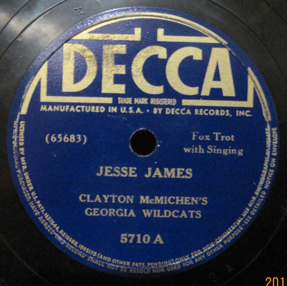 Clayton McMichen's Georgia Wilcats - Jesse James b/w Dream Trail