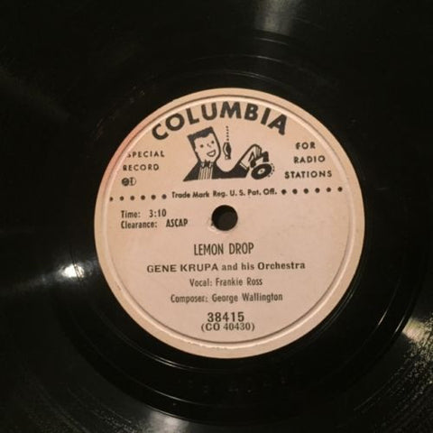 Gene Krupa & His Orchestra - Lemon Drop b/w Similau (See-Mo-Lo) PROMO