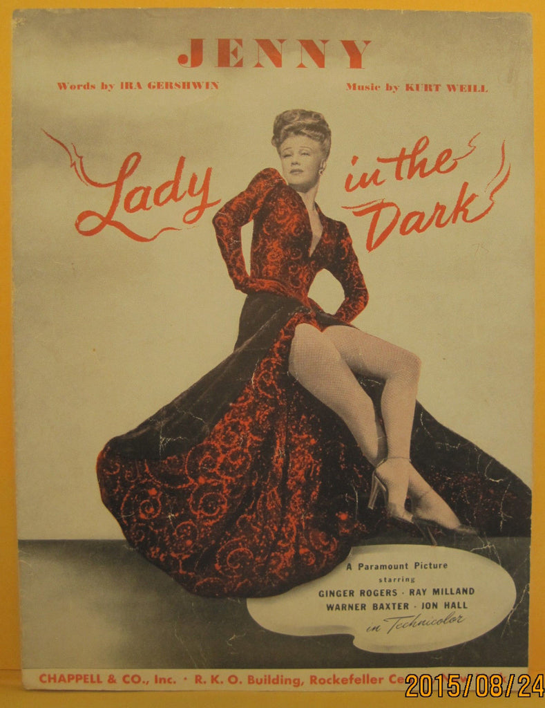 Jenny - 1941 Sheet Music Ginger Rogers