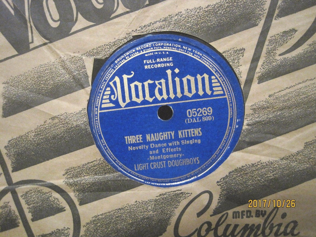 Light Crust Doughboys - Three Naughty Kittens b/w Let's Make Like We're Sweethearts