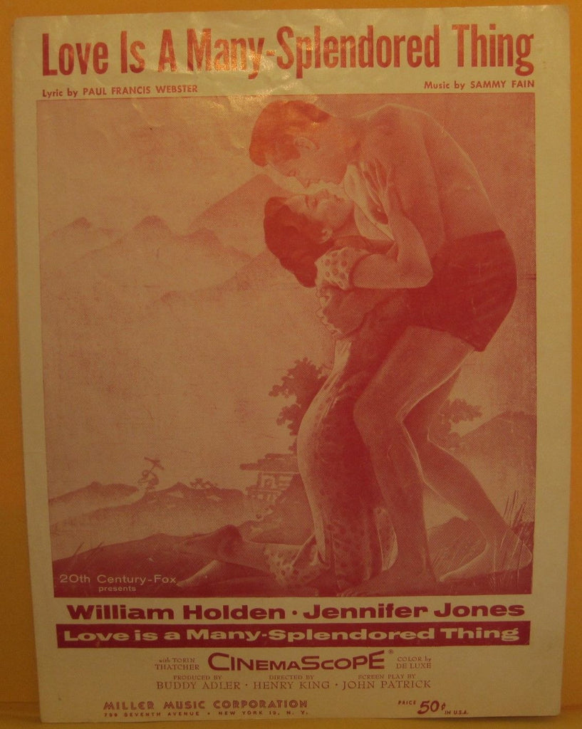 Love is a Many-Splendored Thing - 1955 Sheet Music - William Holden