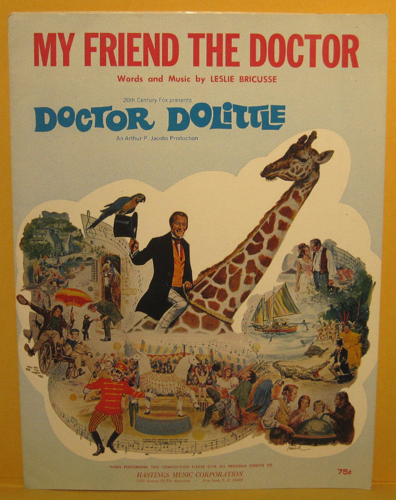 My Friend The Doctor - 1967 Sheet Music Doctor Dolittle