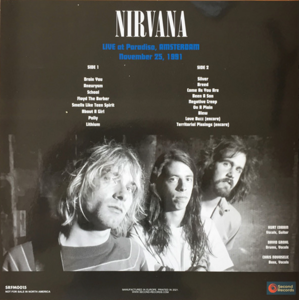 Nirvana - Live at Paradiso, Amsterdam 1991 on limited 180g Colored Vinyl