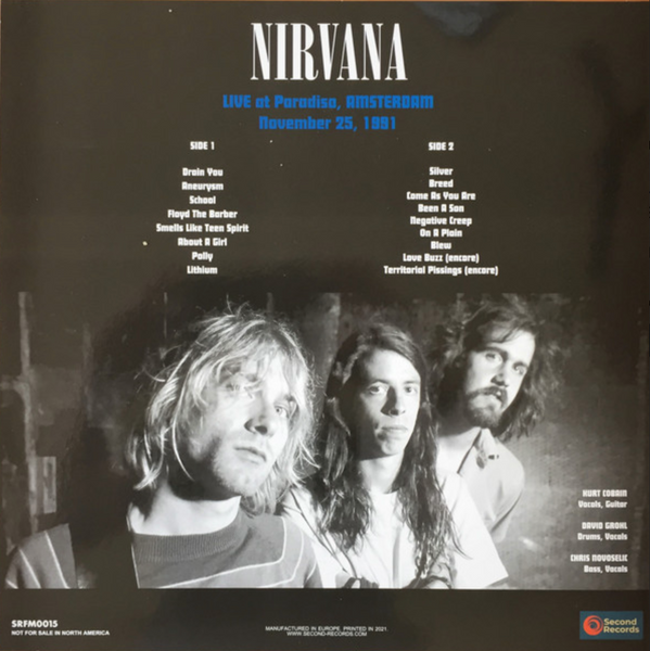 Nirvana - Live at Paradiso, Amsterdam 1991 on limited 180g Nirvana - Live at Paradiso, Amsterdam 1991 on limited 180g