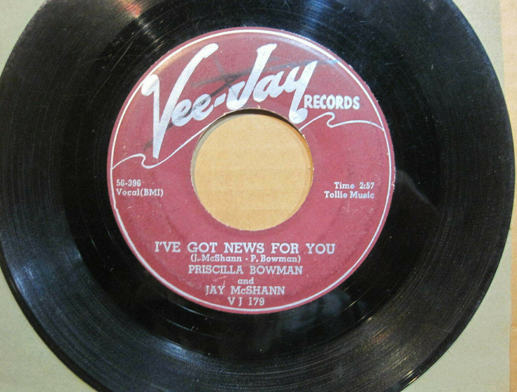 Priscilla Bowman & Jay McShann - I've Got News For You b/w My Darkest Night