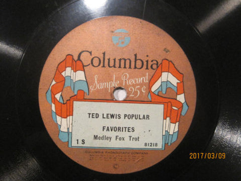 Ted Lewis Popular Favorites - Columbia Banner 78rpm Sample