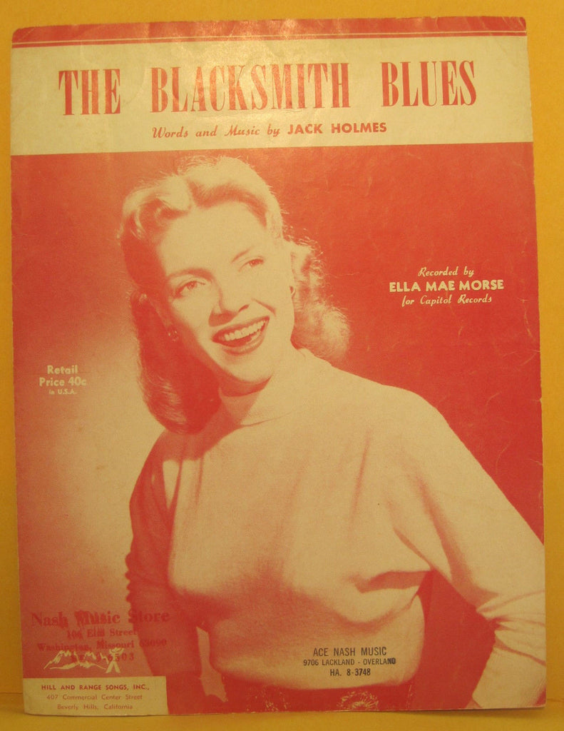 Blacksmith Blues -1950 Sheet Music - Ella Mae Morse