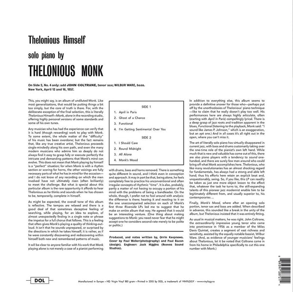 Thelonious Monk Thelonious Himself 180g import – Orbit Records