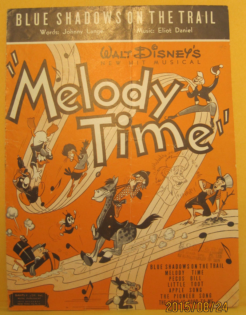 Blue Shadows on The Trail - 1948 Sheet Music from Disney's Melody Time