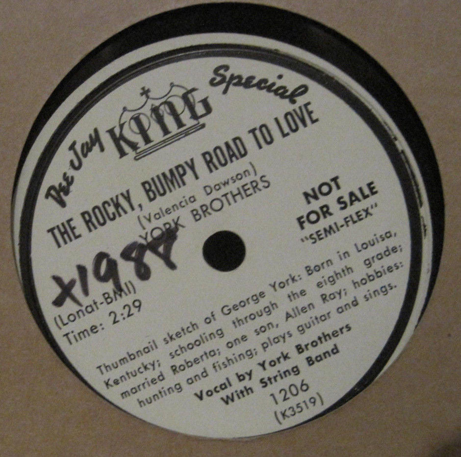 York Brothers The Rocky, Bumpy Road To Love b/w Ever Since We Met