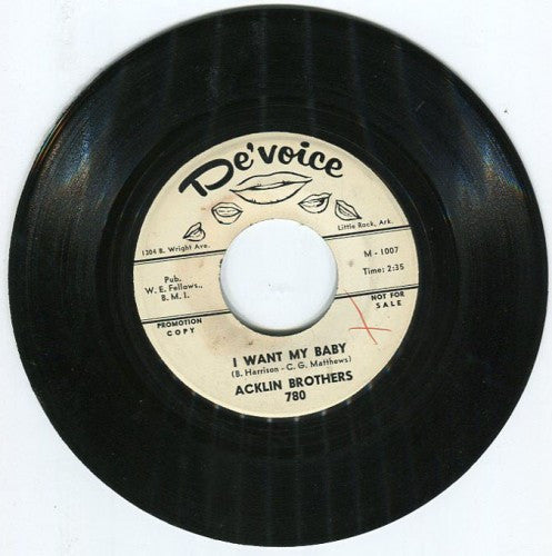 Acklin Brothers - I Want My Baby / Junior's Angle