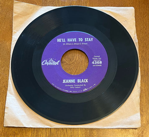 Jeanne Black - He'll Have To Stay b/w Under Your Spell Again