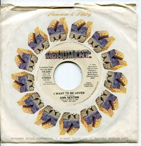 Ann Sexton - I Want to be Loved / I Want to be Loved