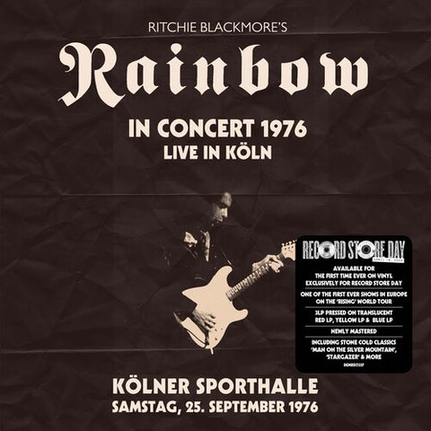 Rainbow - In Concert 1976: Live in Koln - 3 LPs on limited colored vinyl for RSD26