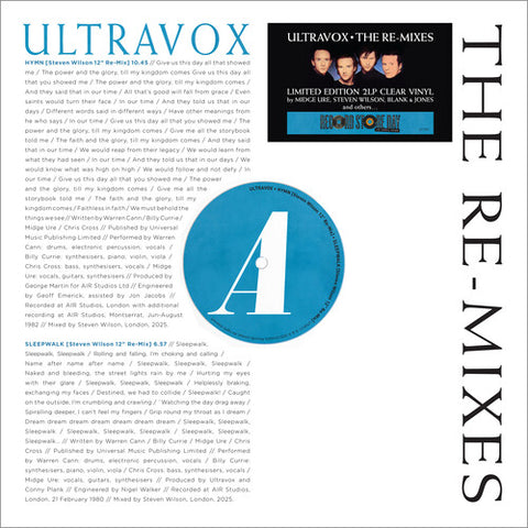 Ultravox - The Re-Mixes - 2 LPs on limited colored vinyl for RSD26