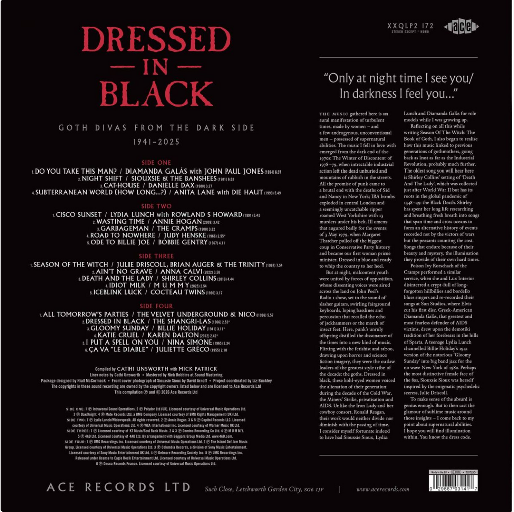 Various - Dressed in Black: Goth Divas From the Dark Side 1941-2025 - 2 LP import