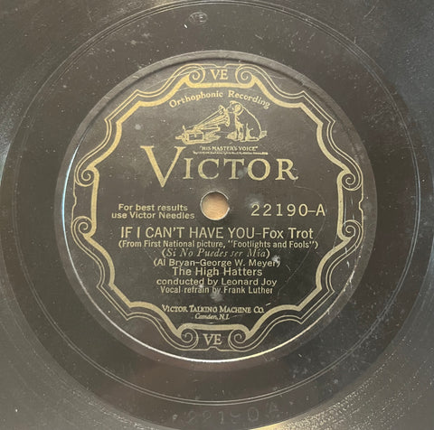 High Hatters - If I Can't Have You b/w You Can't Believe My Eyes