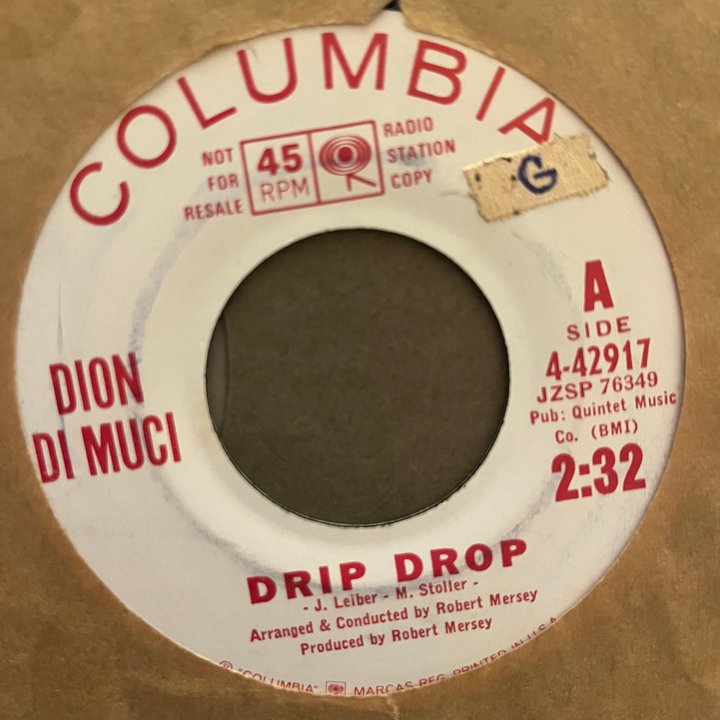 Dion Di Muci - Drip Drop b/w No One's Waiting For Me PROMO