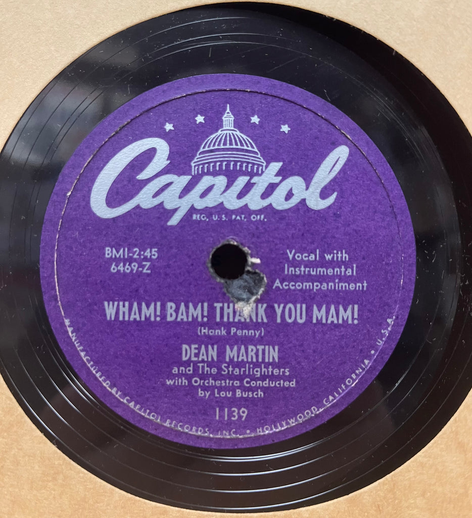 Dean Martin - Wham! Bam! Thank You Mam! b/w Peddler's Serenade