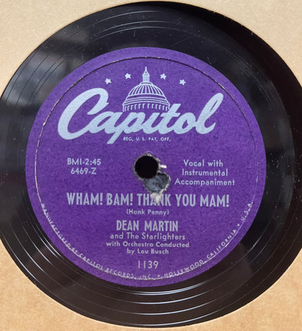 Dean Martin - Wham! Bam! Thank You Mam! b/w Peddler's Serenade