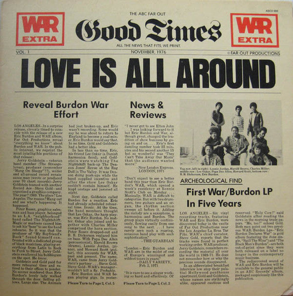 WAR -  Love is All Around