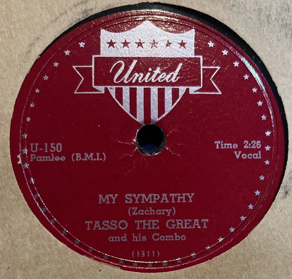 Tasso The Great & His Combo - My Sympathy b/w Ebony After Midnight