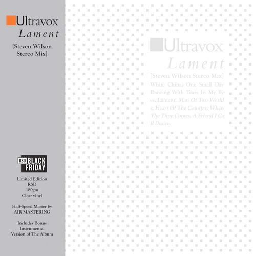 Ultravox - Lament (Steve Wilson Stereo mix) - 2 LPs on limited colored vinyl for BF24