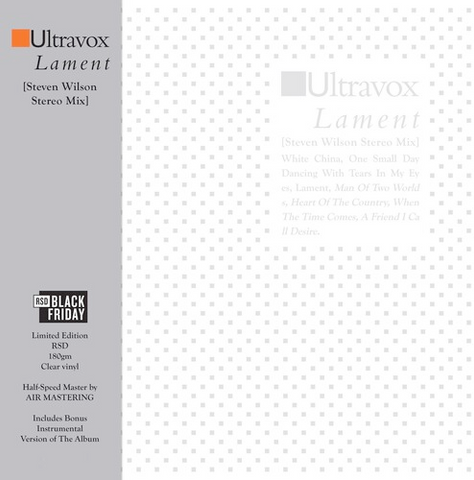 Ultravox - Lament (Steve Wilson Stereo mix) - 2 LPs on limited colored vinyl for BF24