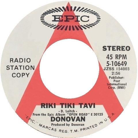 Donovan - Riki Tiki Tavi b/w Roots of Oak  PROMO