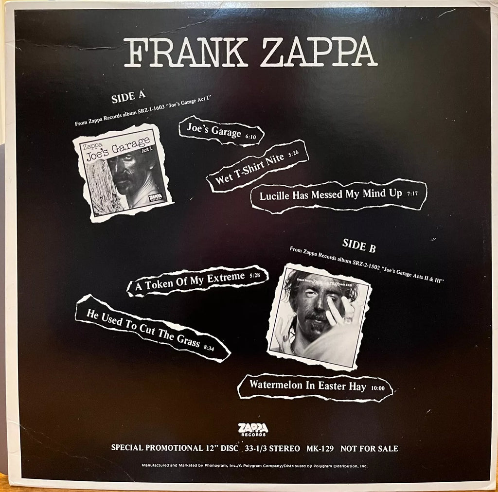 Frank Zappa - Joe's Garage / Radio Station 12" Promo Ep