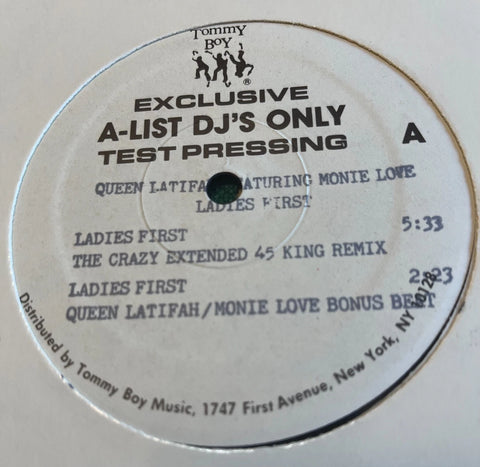 Queen Latifah featuring Monie Love - Ladies First TOMMY BOY TEST PRESSING