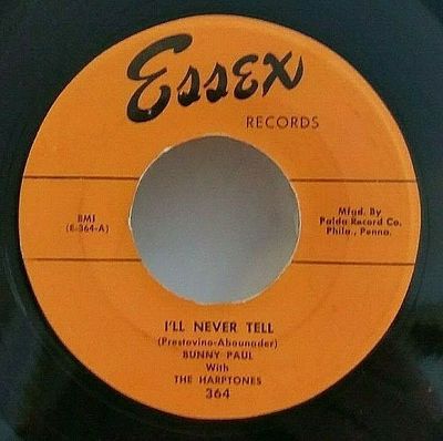 Bunny Paul with The Harptones - I'll Never Tell b/w Honey Love