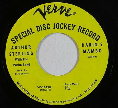 Arthur Sterling with The Pucho Band - Darin's Mambo b/w Ain't That Right