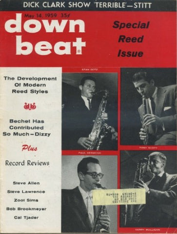 Down Beat - May 14, 1959/ Special Reed Issue - Getz, Scott, Mulligan, Desmond