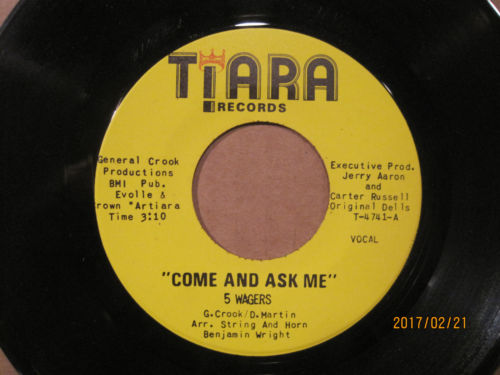 5 Wagers - Come and Ask Me b/w Come and Ask Me (Instrumental)