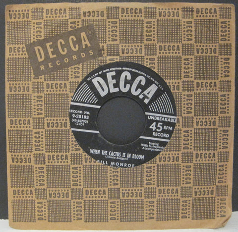 Bill Monroe & His Blue Grass Boys - When The Cactus is in Bloom b/w Sailor's Plea