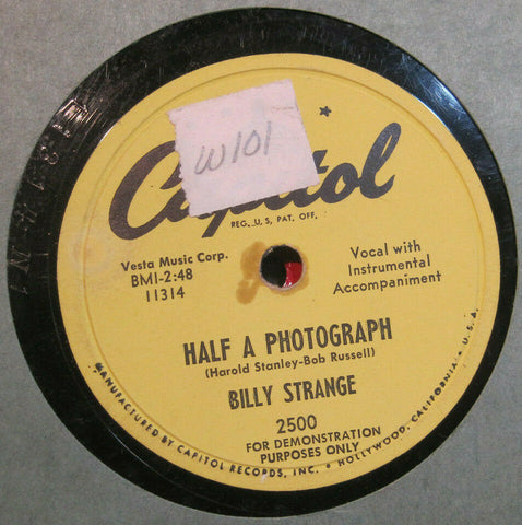 Billy Strange - Half a Photograph b/w Red