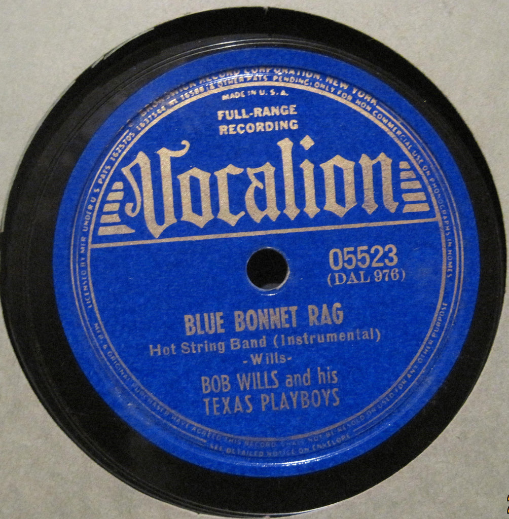 Bob Wills and His Texas Playboys - Blue Bonnet Rag b/w Medley of Spanish Waltzes