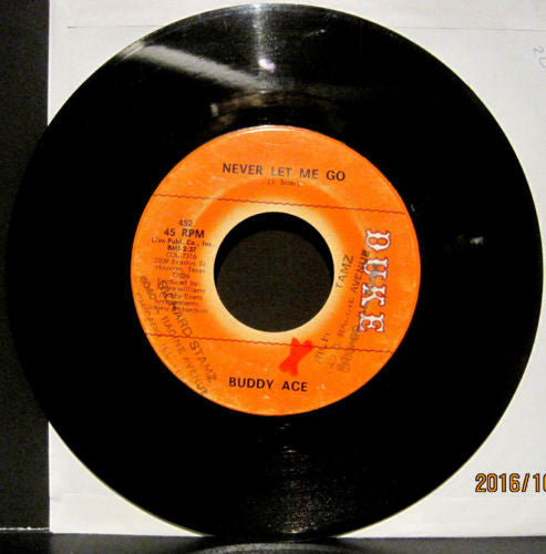 Buddy Ace - Never Let Me Go b/w She's My Baby
