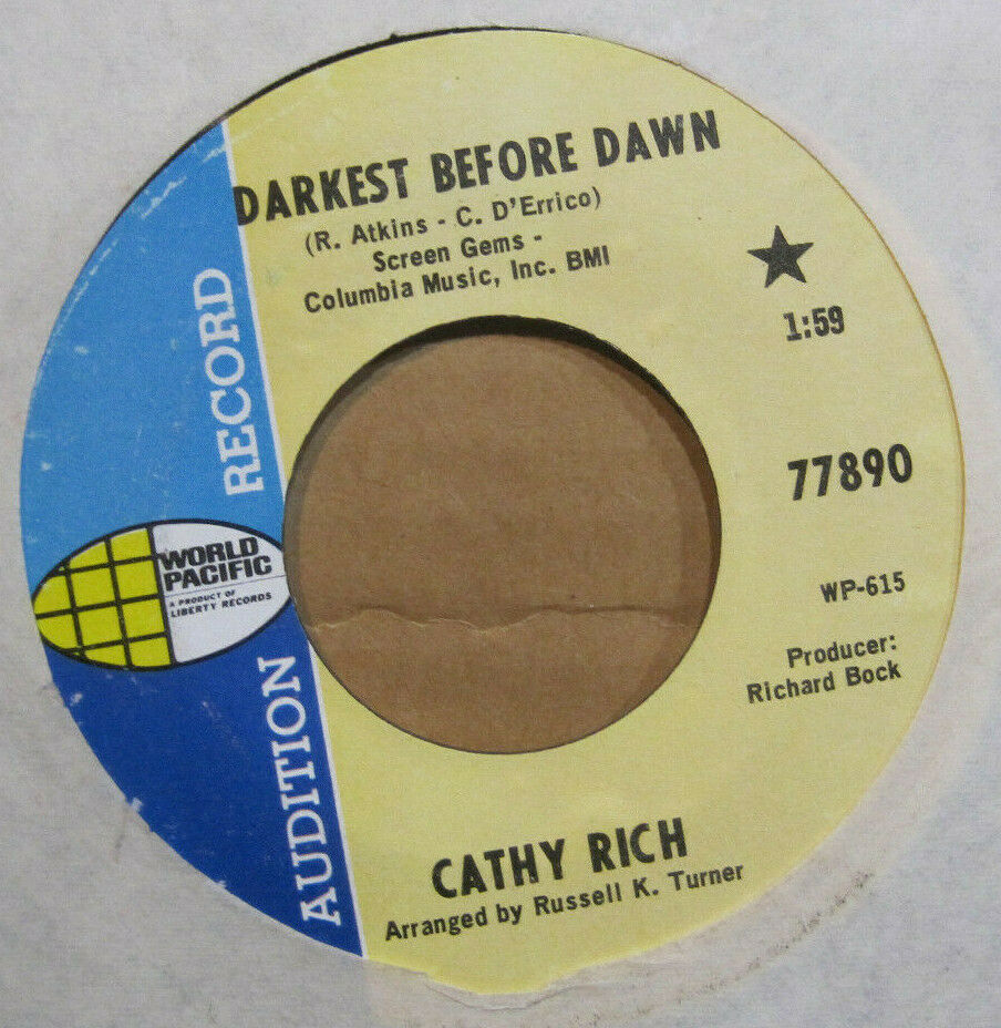 Cathy Rich - Darkest Before Dawn b/w Wishyouawish