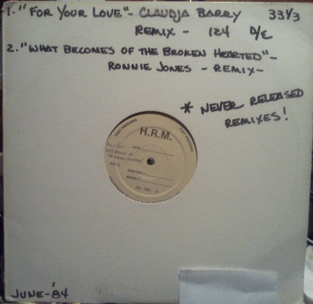 Claudja Berry & Ronnie Jones - For Your Love (Unreleased Mix) / What Becomes of the Broken Hearted (Unreleased Mix)