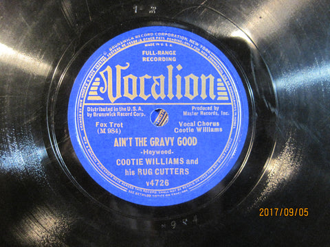 Cootie Williams & His Rug Cutters - Ain't The Gravy Good b/w Boudoir Benny