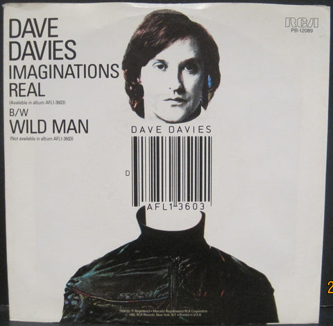 Dave Davies - Imaginations Real b/w Wild Man w/ PS