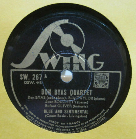 Don Byas Quartet - Blue and Sentimental b/w Ain't Misbehavin'