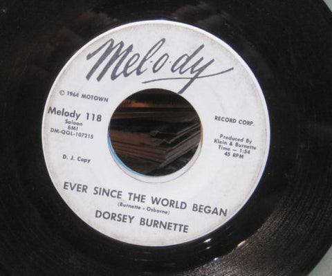 Dorsey Burnette - Ever Since The World Began b/w Long Long Time Ago