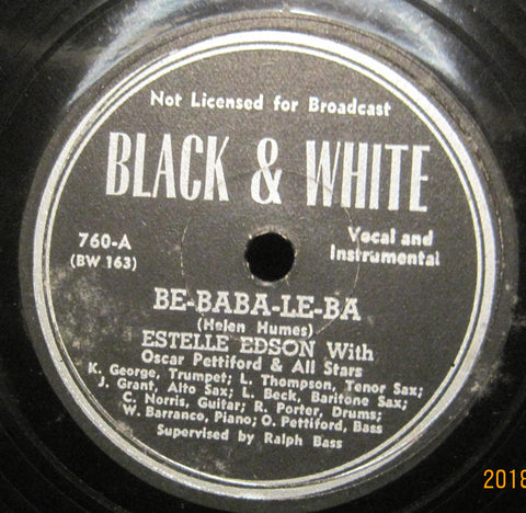 Estelle Edson w/ Oscar Pettiford & His All Stars - BE-BABA-LE-BA b/w Rhythm in a Riff
